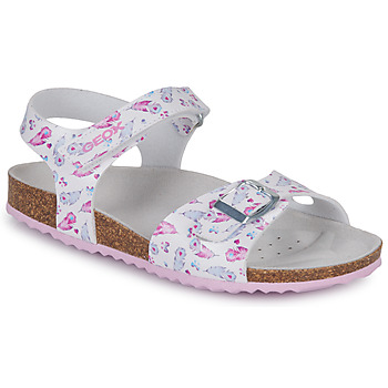 Shoes Girl Sandals Geox J ADRIEL GIRL White / Silver