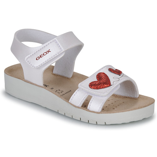 Geox J SANDAL COSTAREI White Red - Free delivery | Spartoo NET ! - Sandals Child USD/$53.50