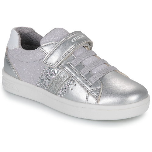 Shoes Girl Low top trainers Geox J DJROCK GIRL Silver