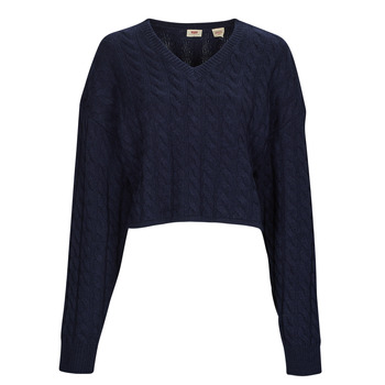 Clothing Women jumpers Levi's RAE CROPPED SWEATER Blue / Marine
