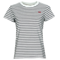 Clothing Women short-sleeved t-shirts Levi's PERFECT TEE Multi / Grunge / Stripe / Chalk / Blue