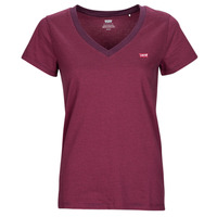 Clothing Women short-sleeved t-shirts Levi's PERFECT VNECK Stripe / Beet / Red