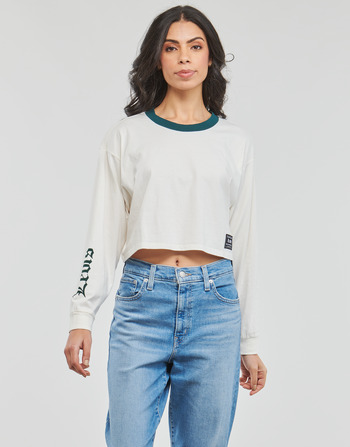 Clothing Women Long sleeved shirts Levi's GRAPHIC LS CROP REESE White