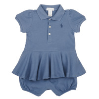 Clothing Girl Jumpsuits / Dungarees Polo Ralph Lauren SS PEPLUM BU-ONE PIECE-SHORTALL Blue