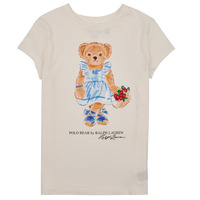 Clothing Girl short-sleeved t-shirts Polo Ralph Lauren BEAR SS TEE Ecru