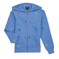 Clothing Boy sweaters Polo Ralph Lauren LS FZ HD-KNIT SHIRTS-SWEATSHIRT Blue / Sky