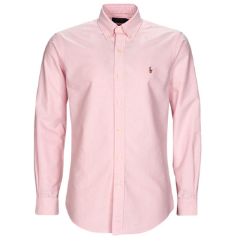 Clothing Men long-sleeved shirts Polo Ralph Lauren CHEMISE COUPE DROITE EN OXFORD Pink / Pink