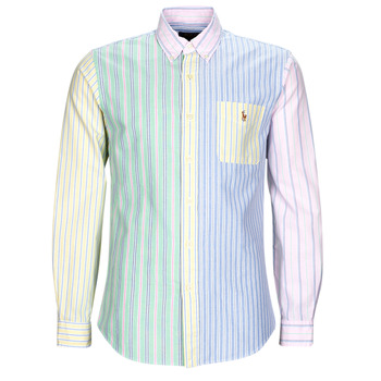 Clothing Men long-sleeved shirts Polo Ralph Lauren CHEMISE COUPE DROITE EN OXFORD Multicolour / Fancy / Stripe / Fun / Shirt