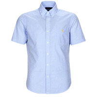 Clothing Men short-sleeved shirts Polo Ralph Lauren CHEMISE COUPE DROITE EN SEERSUCKER Blue / White