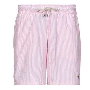 Clothing Men Trunks / Swim shorts Polo Ralph Lauren MAILLOT DE BAIN A RAYURES EN COTON MELANGE Pink / White / Carmel / Pink / Gray