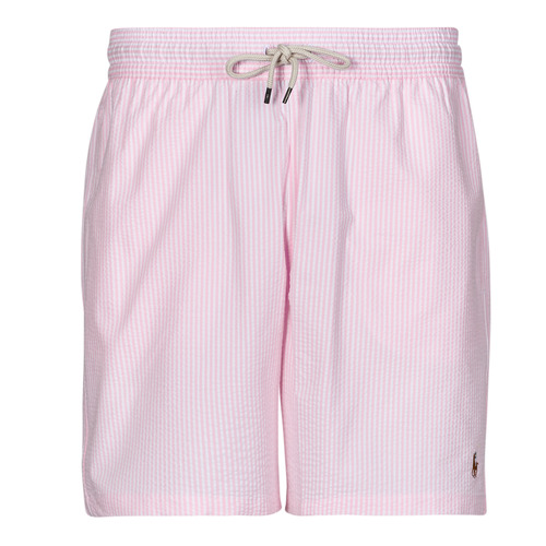 Clothing Men Trunks / Swim shorts Polo Ralph Lauren MAILLOT DE BAIN A RAYURES EN COTON MELANGE Pink / White / Carmel / Pink / Gray