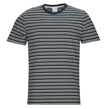 Clothing Men short-sleeved t-shirts Selected SLHANDY STRIPE SS O-NECK TEE W Marine / White