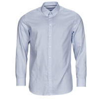 Clothing Men long-sleeved shirts Selected ETHAN MICRO MOTIF SLIM FIT Blue / Sky
