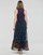 Clothing Women Long Dresses Desigual VEST_DUDAS Blue / Multicolour