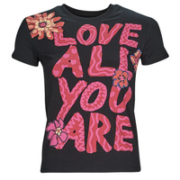 Clothing Women short-sleeved t-shirts Desigual TS_LOVE ALL YOU ARE Black / Multicolour