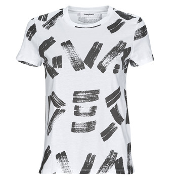 Clothing Women short-sleeved t-shirts Desigual TS_GLASGOW White / Black