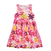 Clothing Girl Short Dresses Desigual VEST_INGRID Pink / Yellow