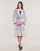 Clothing Women Trench coats Karl Lagerfeld KL EMBROIDERED LACE COAT White / Black