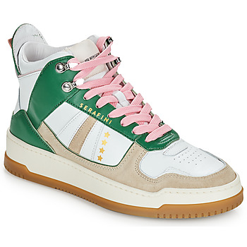 Shoes Women High top trainers Serafini ELLE White / Beige / Green