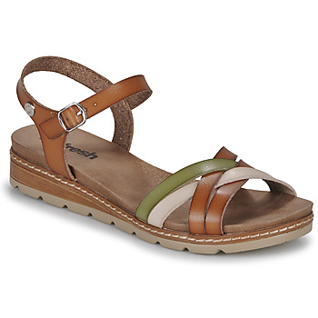 Shoes Women Sandals Refresh 170625 Cognac / White / Green