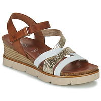 Shoes Women Sandals Dorking AGNES Brown / White / Gold
