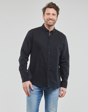 Clothing Men long-sleeved shirts Esprit N Linen SH Black