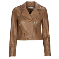 Clothing Women Leather jackets / Imitation le Naf Naf CHANA Cognac