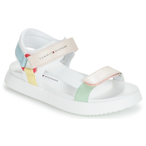 Shoes Girl Sandals Tommy Hilfiger JERRY White / Multicolour