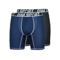 Underwear Men Boxer shorts DIM DIM SPORT BOXER LONG MICROFIBRE PACK X2 Black / Blue