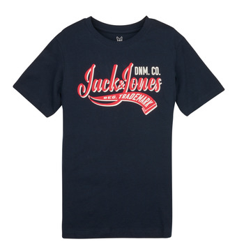 Clothing Boy short-sleeved t-shirts Jack & Jones JJELOGO TEE SS NECK 2 COL JNR Marine