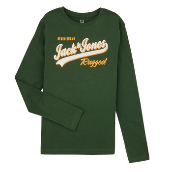 Clothing Boy Long sleeved shirts Jack & Jones JJELOGO TEE LS ONECK 2 COL JNR Green