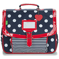 Bags Girl Satchels Tann's CHARLOTTE CARTABLE 38 CM Marine / Red