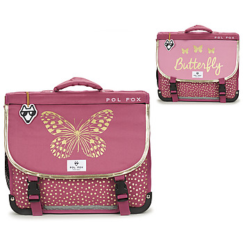 Bags Girl Satchels Pol Fox CARATABLE BUTTERFLY 38 CM Pink / Gold