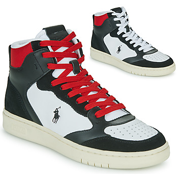 Shoes High top trainers Polo Ralph Lauren POLO CRT HGH-SNEAKERS-HIGH TOP LACE Black / White / Red