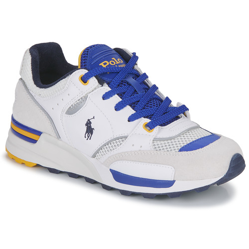 ontbijt Plaats onderpand Polo Ralph Lauren TRACKSTR 200-SNEAKERS-LOW TOP LACE White / Blue / Yellow  - Free delivery | Spartoo NET ! - Shoes Low top trainers USD/$164.50