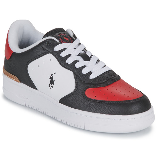 Polo Ralph Lauren MASTERS CRT-SNEAKERS-LOW TOP LACE Black White / Red - Free delivery | NET ! Shoes Low top trainers USD/$158.00
