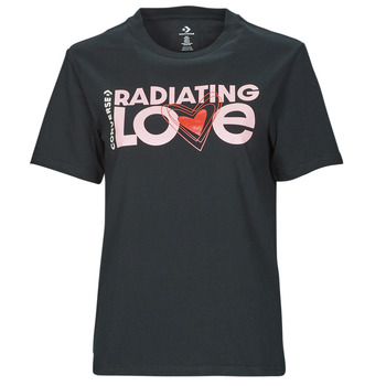 Clothing Women short-sleeved t-shirts Converse RADIATING LOVE SS CLASSIC GRAPHIC Black