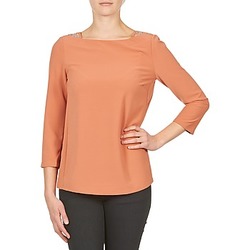 material Women Long sleeved shirts Color Block 3214723 Coral