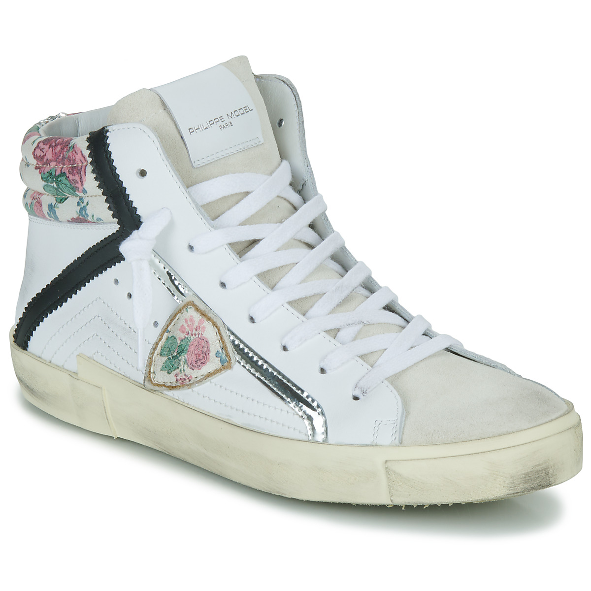 Shoes Women High top trainers Philippe Model PRSX HIGH WOM White / Pink