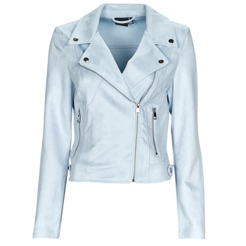 Clothing Women Leather jackets / Imitation le Vero Moda VMJOSE SHORT FAUX SUEDE JACKET BOOS Blue / Sky