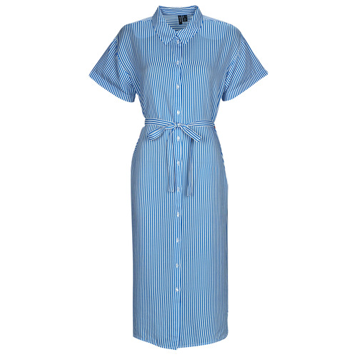 Bediende Rentmeester Dierbare Vero Moda VMBUMPY SS CALF SHIRT DRESS NOOS Blue / Blc - Free delivery |  Spartoo NET ! - Clothing Long Dresses Women USD/$38.50