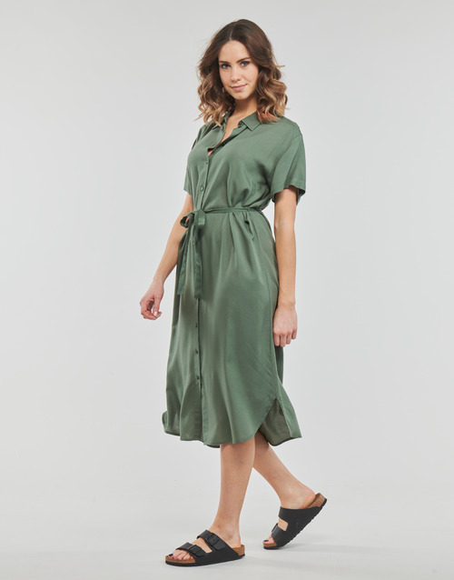 Vero Moda VMBUMPY SS SHIRT DRESS NOOS Kaki - Free delivery NET ! - Long Dresses Women USD/$30.40