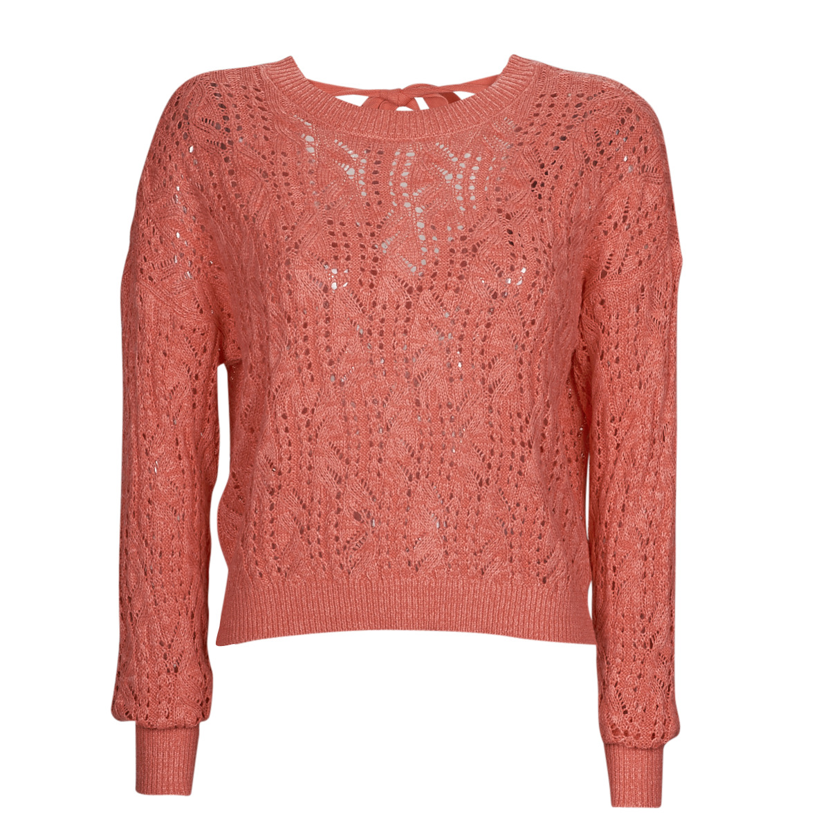 Clothing Women jumpers Vero Moda VMVERENA LS OPEN BOW BACK PULLOVER BOO Coral