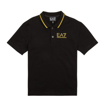 Clothing Boy short-sleeved polo shirts Emporio Armani EA7 14 Black / Gold