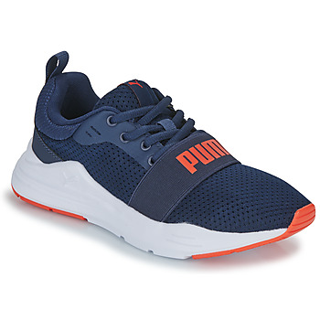 Shoes Boy Low top trainers Puma JR PUMA WIRED RUN Marine / Red