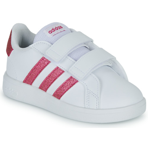 Shoes Girl Low top trainers Adidas Sportswear GRAND COURT 2.0 CF White / Pink