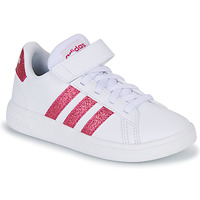 Shoes Girl Low top trainers Adidas Sportswear GRAND COURT 2.0 EL White / Pink / Glitter