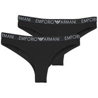 Underwear Women Knickers/panties Emporio Armani BI-PACK BRAZILIAN BRIEF PACK X2 Black