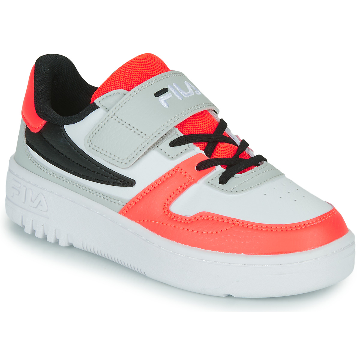 Shoes Fila Black Child - FXVENTUNO Spartoo ! trainers White velcro Low Red / Free NET | kids / - top Grey delivery /