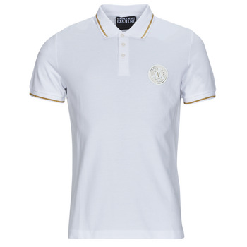 Clothing Men short-sleeved polo shirts Versace Jeans Couture GAGT08 White / Gold